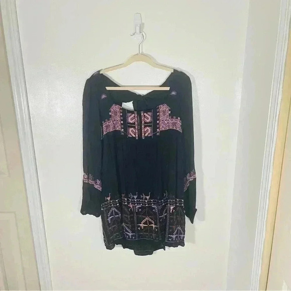 Free People Rhiannon Embroidered Mini Dress Medium - Picture 2 of 9